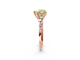 Rose gold Fancy Yellow Heart Cut Diamond Cluster Side Stone Solitaire Ring with Prong Setting_72