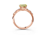 Rose gold Fancy Yellow Heart Cut Diamond Cluster Side Stone Solitaire Ring with Prong Setting_73