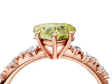 Rose gold Fancy Yellow Heart Cut Diamond Cluster Side Stone Solitaire Ring with Prong Setting_74