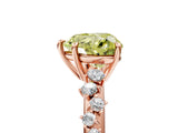 Rose gold Fancy Yellow Heart Cut Diamond Cluster Side Stone Solitaire Ring with Prong Setting_75