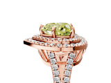 Rose gold Fancy Yellow Heart Cut Diamond Double Halo Ring with Pavé Band and Prong Setting_80