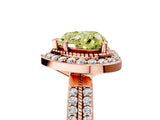 Rose gold Fancy Yellow Heart Cut Diamond Double Halo Ring with Split Shank and Four-Prong Setting_29