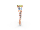 Rose gold Fancy Yellow Heart Cut Diamond Engagement Ring with Baguette Side Stones and Channel Set Band_22