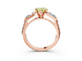 Rose gold Fancy Yellow Heart Cut Diamond Engagement Ring with Baguette Side Stones and Channel Set Band_23