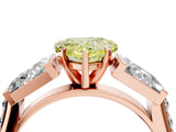 Rose gold Fancy Yellow Heart Cut Diamond Engagement Ring with Baguette Side Stones and Channel Set Band_24