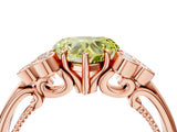 Rose gold Fancy Yellow Heart  Cut Diamond Engagement Ring with Bezel Set Round Side Stones and Prong Setting_53