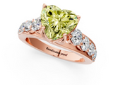 Rose gold Fancy Yellow Heart  Cut Diamond Engagement Ring with Pavé Band and Four-Prong Setting_4