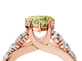 Rose gold Fancy Yellow Heart  Cut Diamond Engagement Ring with Pavé Band and Four-Prong Setting_7