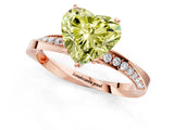 Rose gold Fancy Yellow Heart Cut Diamond Engagement Ring with Side Stone Accents and Four-Prong Setting_1