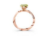 Rose gold Fancy Yellow Heart Cut Diamond Engagement Ring with Side Stone Accents and Four-Prong Setting_15