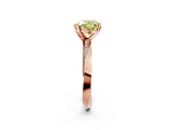 Rose gold Fancy Yellow Heart Cut Diamond Engagement Ring with Side Stone Accents and Four-Prong Setting_2