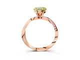 Rose gold Fancy Yellow Heart Cut Diamond Engagement Ring with Side Stone Accents and Four-Prong Setting_3