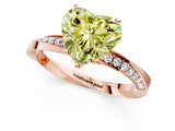 Rose gold Fancy Yellow Heart Cut Diamond Engagement Ring with Side Stone Accents and Four-Prong Setting_73