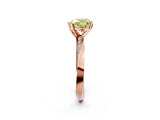 Rose gold Fancy Yellow Heart Cut Diamond Engagement Ring with Side Stone Accents and Four-Prong Setting_74