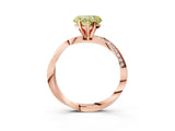 Rose gold Fancy Yellow Heart Cut Diamond Engagement Ring with Side Stone Accents and Four-Prong Setting_75