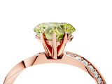 Rose gold Fancy Yellow Heart Cut Diamond Engagement Ring with Side Stone Accents and Four-Prong Setting_76