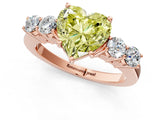 Rose gold Fancy Yellow Heart  Cut Diamond Five-Stone Prong Set White Gold Ring_28
