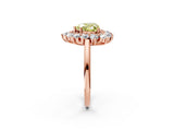 Rose gold Fancy Yellow Heart Cut Diamond Floral Double Halo Engagement Ring with Prong Setting_26