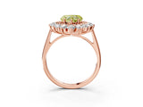 Rose gold Fancy Yellow Heart Cut Diamond Floral Double Halo Engagement Ring with Prong Setting_27