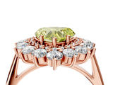 Rose gold Fancy Yellow Heart Cut Diamond Floral Double Halo Engagement Ring with Prong Setting_28