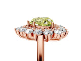 Rose gold Fancy Yellow Heart Cut Diamond Floral Double Halo Engagement Ring with Prong Setting_29