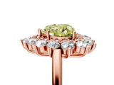 Rose gold Fancy Yellow Heart Cut Diamond Floral Double Halo Engagement Ring with Prong Setting_89