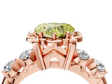 Rose gold Fancy Yellow Heart  Cut Diamond Floral Halo Engagement Ring with Shared Prong Setting 4
