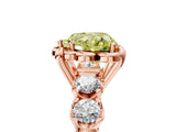Rose gold Fancy Yellow Heart  Cut Diamond Floral Halo Engagement Ring with Shared Prong Setting 5