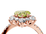 Rose gold Fancy Yellow Heart  Cut Diamond Floral Halo Pave Band with Prong Setting_41