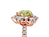 Rose gold Fancy Yellow Heart  Cut Diamond Floral Halo Pave Band with Prong Setting_42