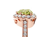 Rose gold Fancy Yellow Heart Cut Diamond Floral Halo Ring with Pavé Band and Prong Setting_8