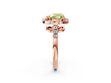 Rose gold Fancy Yellow Heart Cut Diamond Floral Halo Split Shank Prong Setting Ring_2