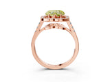 Rose gold Fancy Yellow Heart Cut Diamond Floral Halo Split Shank Prong Setting Ring_3