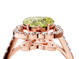 Rose gold Fancy Yellow Heart Cut Diamond Floral Halo Split Shank Prong Setting Ring_4