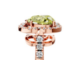 Rose gold Fancy Yellow Heart Cut Diamond Floral Halo Split Shank Prong Setting Ring_5