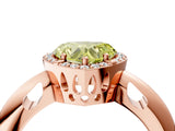 Rose gold Fancy Yellow Heart  Cut Diamond Halo Engagement Ring with Split Shank and Four-Prong Setting_93