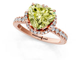 Rose gold Fancy Yellow Heart Cut Diamond Halo Pave Band with Four-Prong Setting_4