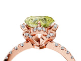 Rose gold Fancy Yellow Heart Cut Diamond Halo Pave Band with Four-Prong Setting_7