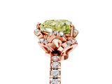 Rose gold Fancy Yellow Heart Cut Diamond Halo Pave Band with Four-Prong Setting_8