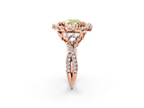 Rose gold Fancy Yellow Heart Cut Diamond Halo Ring with Pavé Band and Four-Prong Setting_43