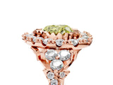 Rose gold Fancy Yellow Heart Cut Diamond Halo Ring with Pavé Band and Four-Prong Setting_46