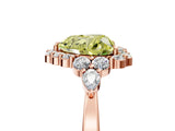 Rose gold Fancy Yellow Heart Cut Diamond Halo Ring with Pear Side Stones and Prong Setting_56