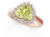 Rose gold Fancy Yellow Heart  Cut Diamond Halo Ring with Round Brilliant Halo and Solitaire Band_73