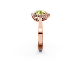 Rose gold Fancy Yellow Heart  Cut Diamond Halo Ring with Round Brilliant Halo and Solitaire Band_74