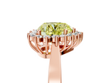 Rose gold Fancy Yellow Heart  Cut Diamond Halo Ring with Round Brilliant Halo and Solitaire Band_77