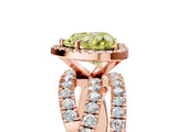 Rose gold Fancy Yellow Heart Cut Diamond Halo Ring with Round Split Shank and Prong Setting_41