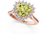 Rose gold Fancy Yellow Heart  Cut Diamond Halo Ring with Solitaire Band and Prong Setting_75