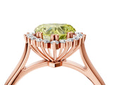 Rose gold Fancy Yellow Heart  Cut Diamond Halo Ring with Solitaire Band and Prong Setting_78