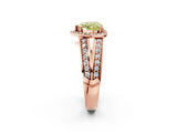 Rose gold Fancy Yellow Heart Cut Diamond Halo Ring with Split Shank Pavé Band and Four-Prong Setting_2
