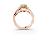 Rose gold Fancy Yellow Heart Cut Diamond Halo Ring with Split Shank Pavé Band and Four-Prong Setting_3